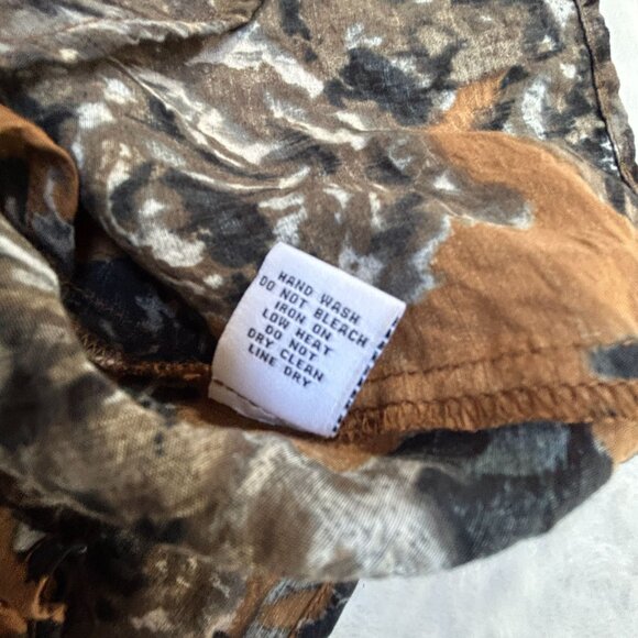 Habitat Womens Floral Print 3/4 Sleeve Scoop Neck Tunic Top Medium Brown Casual - Picture 7 of 8